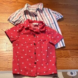 Cat & Jack Red and White Star Print and stripe with stars Kids Shirts